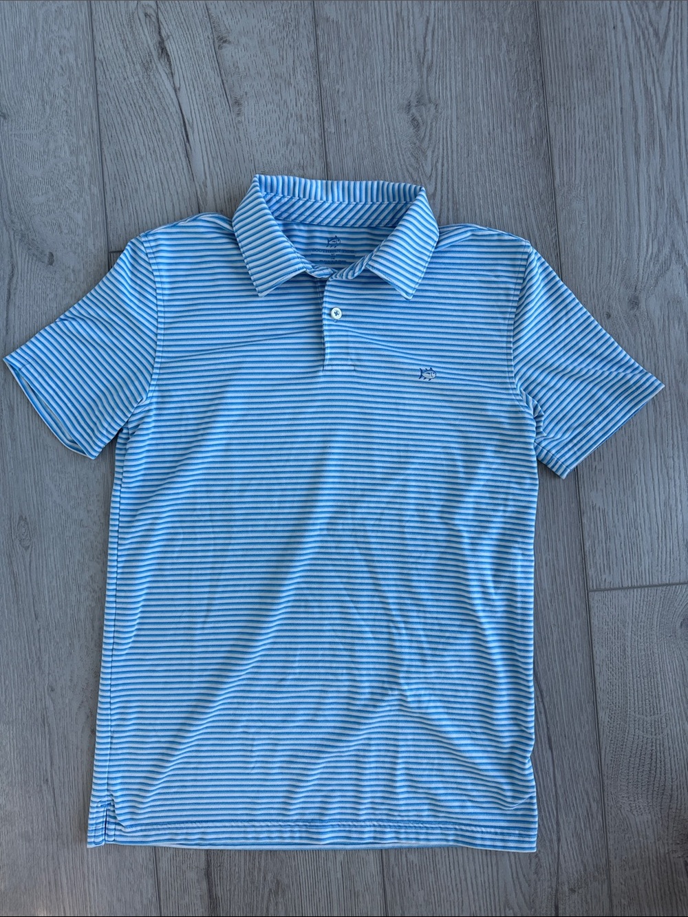 Southern Tide Boys Blue & White Striped Polo